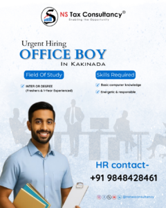 Urgent Hiring Office Boy / Assistant (Male) Urgent Hiring