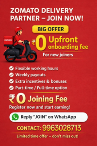 Zomato Delivery Partner Jobs – Earn Up to ₹35,000/Month