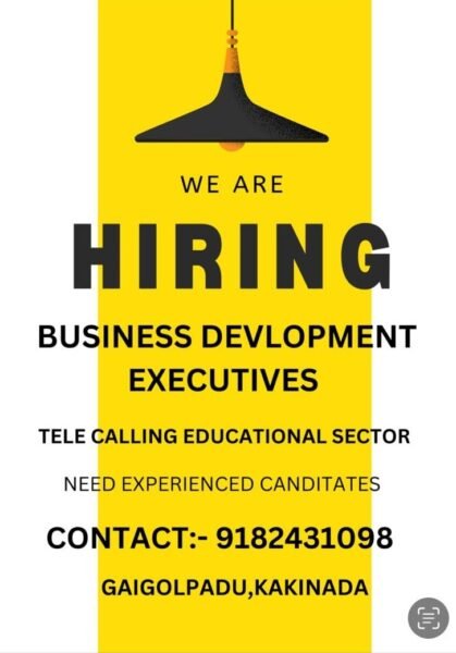 Business Development Executive Jobs in Kakinada | Trident One Associates Hiring