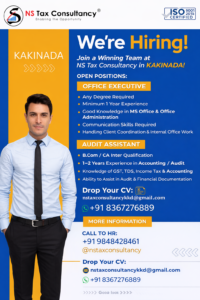 WE’RE HIRING Audit Assistant & Office Executive in Kakinada
