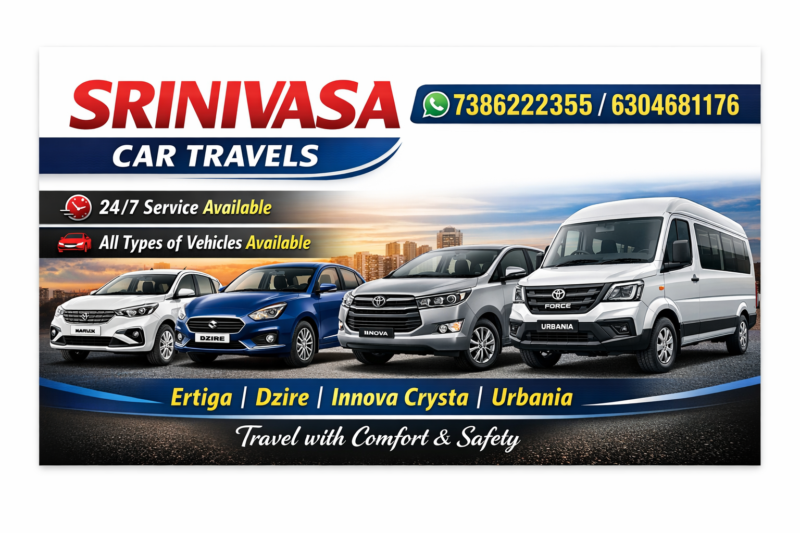 Srinivasa Car Travels in Kakinada | All Types of Vehicles Available