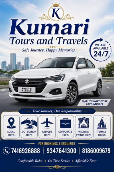 Kumari Tours and Travels in Kakinada | 24/7 Taxi & Cab Services