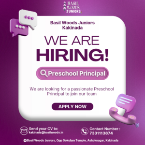 Principal / Headmistress Jobs in Kakinada at Basil Woods Junior Pre School | Female Graduates